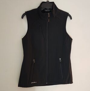 Eddie Bauer Women’s Black Softshell Zip Vest – Size Small